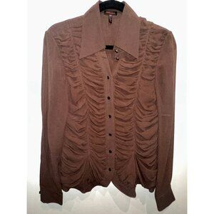 Escada Ruched Button‑Up Shirt